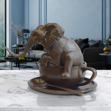 Elephant in a Cup (Bronze Sculpture, Small)