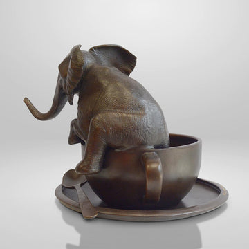 Elephant in a Cup (Bronze Sculpture, Small)