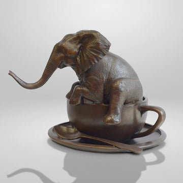 Elephant in a Cup (Bronze Sculpture, Small)