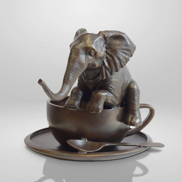 Elephant in a Cup (Bronze Sculpture, Small)