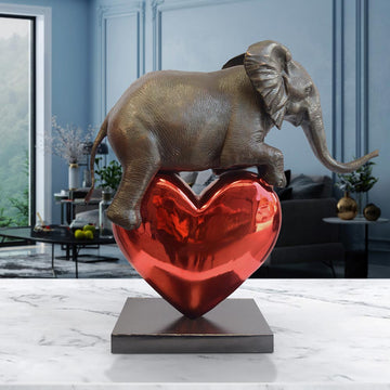 Elephant with a Heart (Bronze Sculpture)