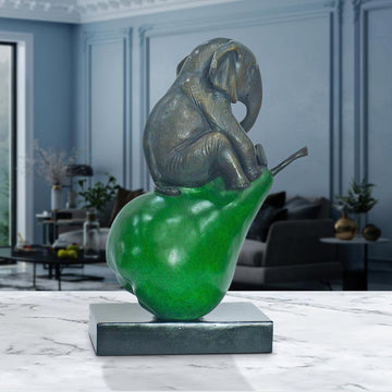 The Elephant Pearfect Just the Way He Was (Bronze Sculpture, Small)