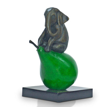 The Elephant Pearfect Just the Way He Was (Bronze Sculpture, Small)