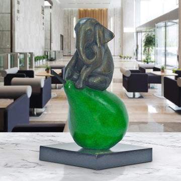 The Elephant Pearfect Just the Way He Was (Bronze Sculpture, Small)