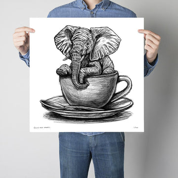 A Study For Elephant In A Cup (Print)