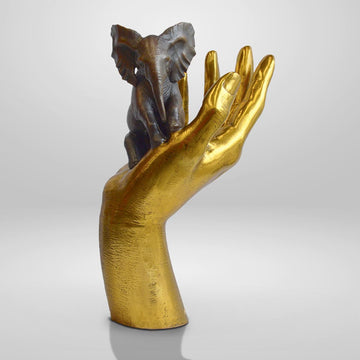 An Elephant in the Hand (Bronze Sculpture, Small)