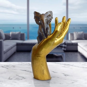 An Elephant in the Hand (Bronze Sculpture, Small)