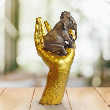 An Elephant in the Hand (Bronze Sculpture, Small)