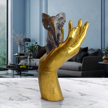 An Elephant in the Hand (Bronze Sculpture, Small)