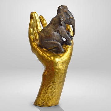An Elephant in the Hand (Bronze Sculpture, Small)