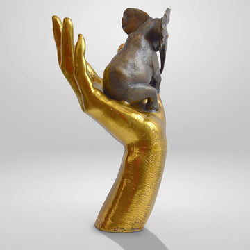 An Elephant in the Hand (Bronze Sculpture, Small)