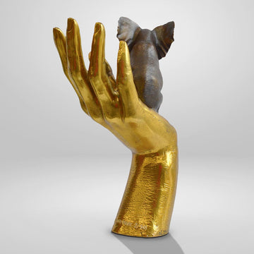 An Elephant in the Hand (Bronze Sculpture, Small)