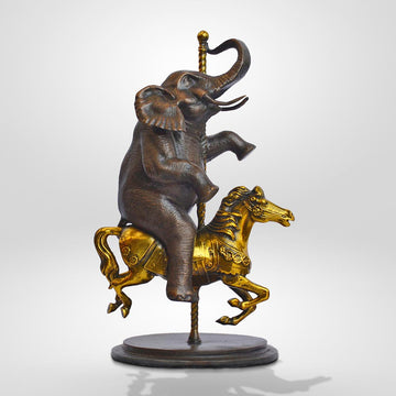 Elephant Goes Round and Round (Bronze Sculpture, Small)