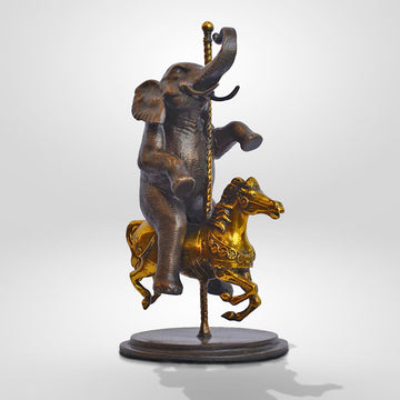 Elephant Goes Round and Round (Bronze Sculpture, Small)