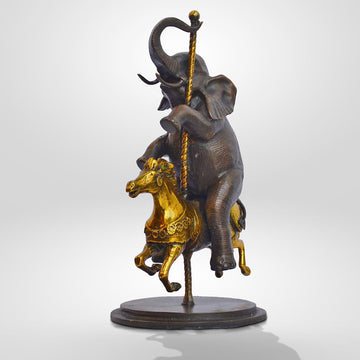 Elephant Goes Round and Round (Bronze Sculpture, Small)