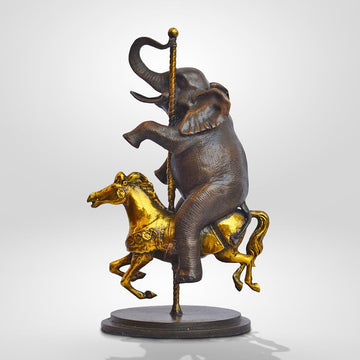 Elephant Goes Round and Round (Bronze Sculpture, Small)
