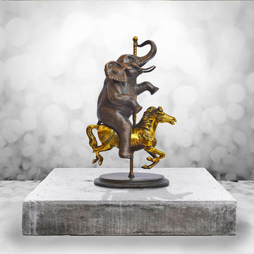 Elephant Goes Round and Round (Bronze Sculpture, Small)