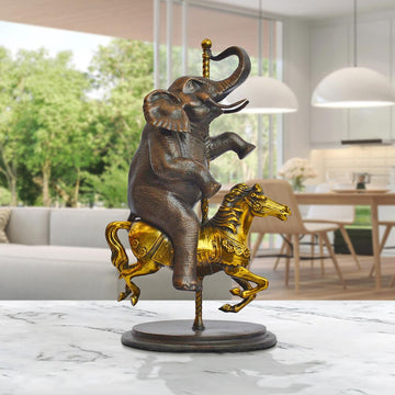 Elephant Goes Round and Round (Bronze Sculpture, Small)