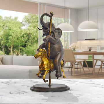 Elephant Goes Round and Round (Bronze Sculpture, Small)