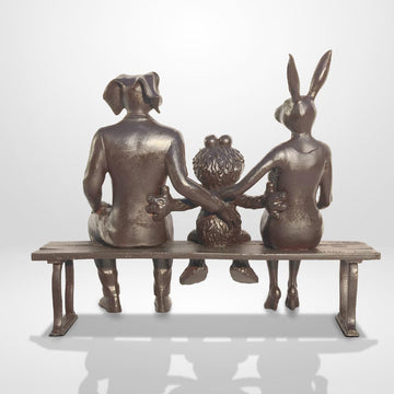 Elmo Loves Rabbitwoman and Dogman Big Time (Bronze Sculpture)