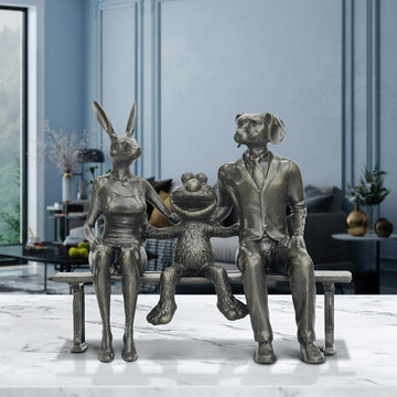 Elmo Loves Rabbitwoman and Dogman (Bronze Sculpture, Small)