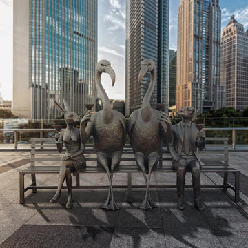 The Flamingo Bench of Friendship (Bronze Sculpture)