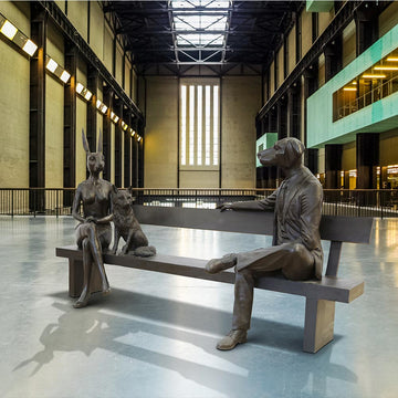 The Sierra Red Fox Bench of Friendship (Bronze Sculpture)