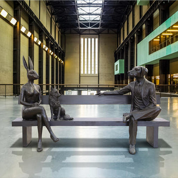 The Sierra Red Fox Bench of Friendship (Bronze Sculpture)