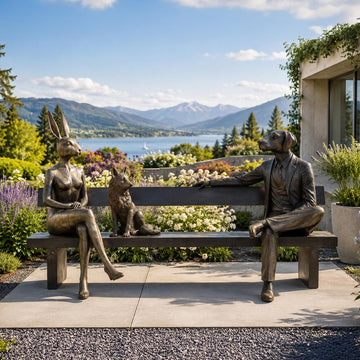 The Sierra Red Fox Bench of Friendship (Bronze Sculpture)
