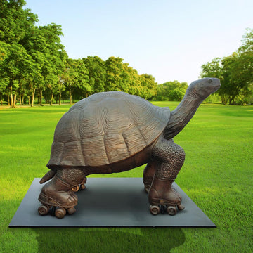 The Galapagos Tortoise Races on Roller Skates (Bronze Sculpture)