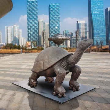 The Galapagos Tortoise Races on Roller Skates (Bronze Sculpture)