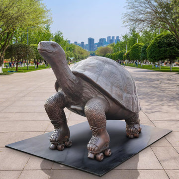 The Galapagos Tortoise Races on Roller Skates (Bronze Sculpture)