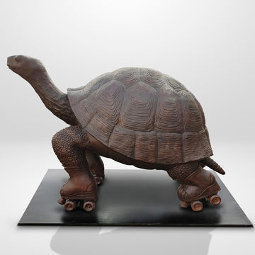 The Galapagos Tortoise Races on Roller Skates (Bronze Sculpture)