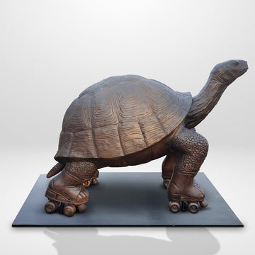 The Galapagos Tortoise Races on Roller Skates (Bronze Sculpture)