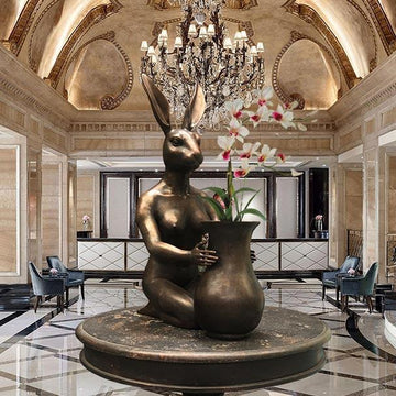 Flower Rabbit (Bronze Sculpture)