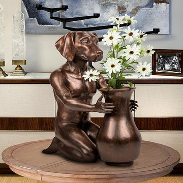 Flower Dog (Bronze Sculpture)