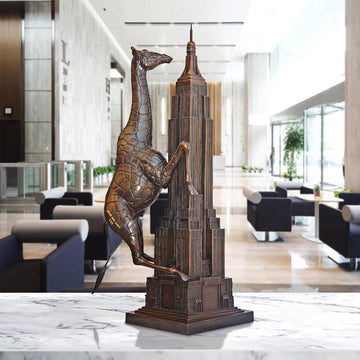 The Big Giraffe Loved the Empire State Building (Bronze Sculpture)