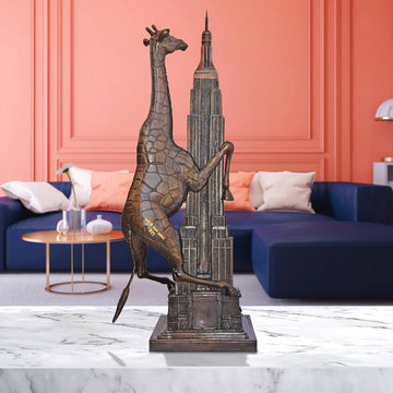 The Big Giraffe Loved the Empire State Building (Bronze Sculpture)