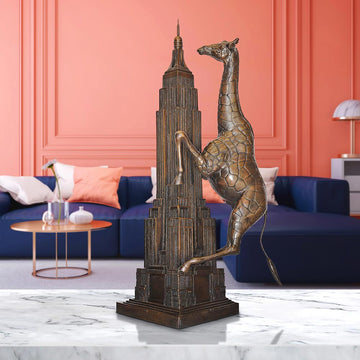 The Big Giraffe Loved the Empire State Building (Bronze Sculpture)