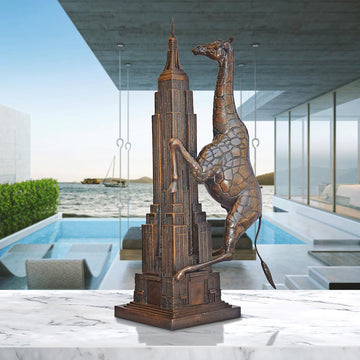 The Big Giraffe Loved the Empire State Building (Bronze Sculpture)