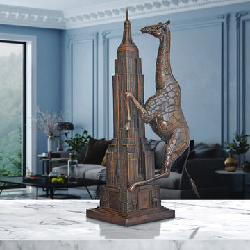 The Big Giraffe Loved the Empire State Building (Bronze Sculpture)