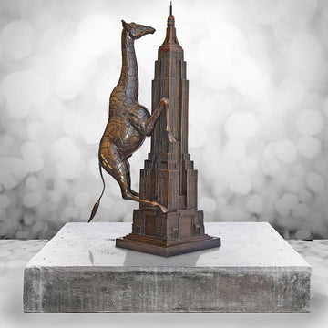The Big Giraffe Loved the Empire State Building (Bronze Sculpture)