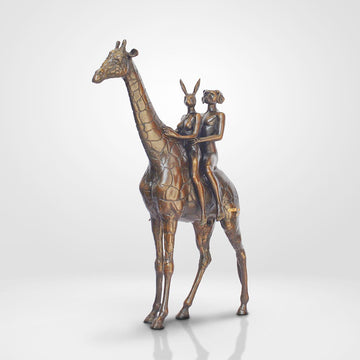Giraffe Riders (Bronze Sculpture, Small)