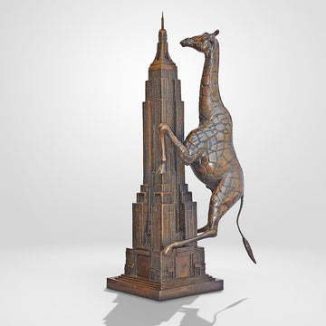 The Big Giraffe Loved the Empire State Building (Bronze Sculpture)