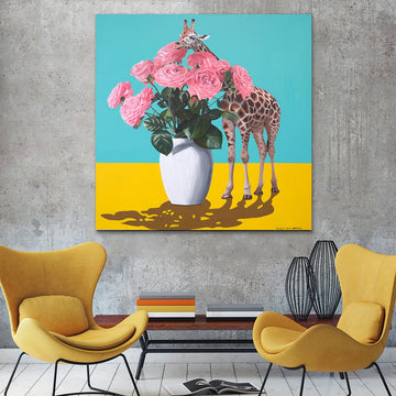 The rose and the giraffe (Original Painting)