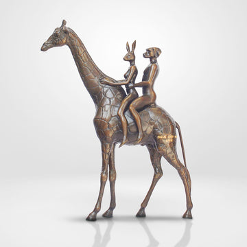Giraffe Riders (Bronze Sculpture, Small)