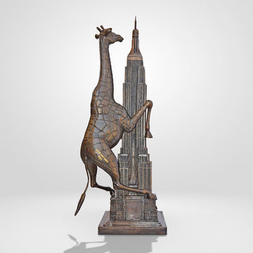 The Big Giraffe Loved the Empire State Building (Bronze Sculpture)