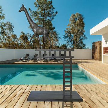 Giraffe Reaches New Heights and Beyond (Bronze Sculpture)