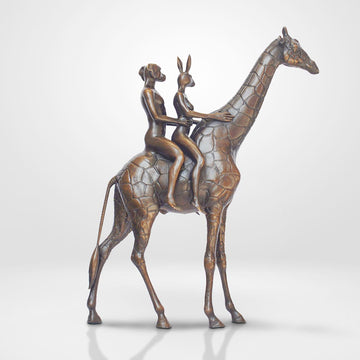 Giraffe Riders (Bronze Sculpture, Small)