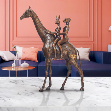 Giraffe Riders (Bronze Sculpture, Small)